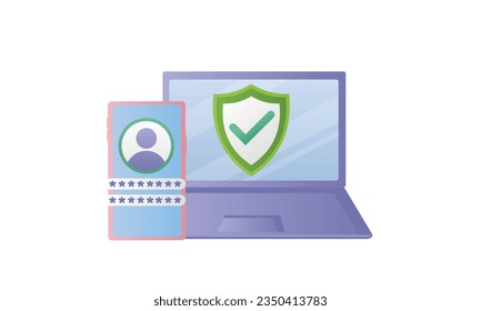 Two factor authentication flat vector illustration sms code on smartphone verify code.on white background.Vector Design Illustration.