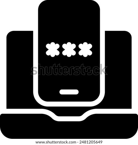two factor authentication glyph icon illustration vector