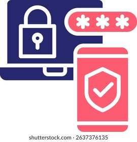Two Factor Authentication Icon Fill Vector Illustration