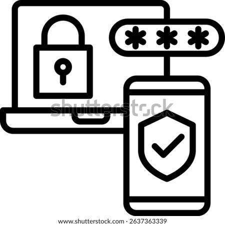 Two Factor Authentication Icon Line Vector Illustration