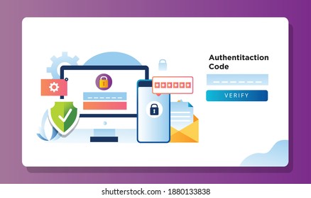 Two Factor Authentication Illustration Landing Page 