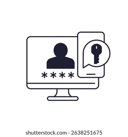 two factor authentication, login icon with computer and phone