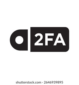 Chave de segurança de autenticação de dois fatores para verificação 2FA Um ícone de glifo de um token de hardware para acesso de login de vários fatores e proteção de conta on-line segura
