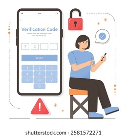 Two Factor Authentication Vector Illustration