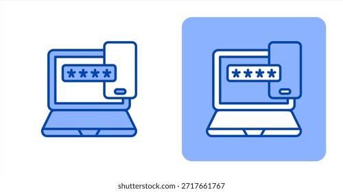 Two Factor Line ColorTwo-tone color and contrasting background icon illustration