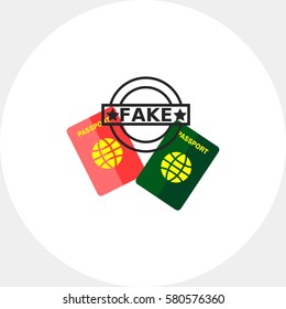 Two Fake Passports Icon