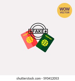 Two Fake Passports Icon
