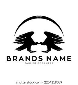 Two falcon symbol logo vector