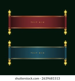 Two fancy text box options with scroll art