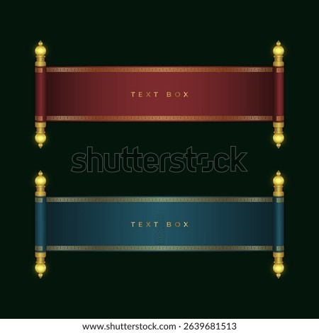 Two fancy text box options with scroll art