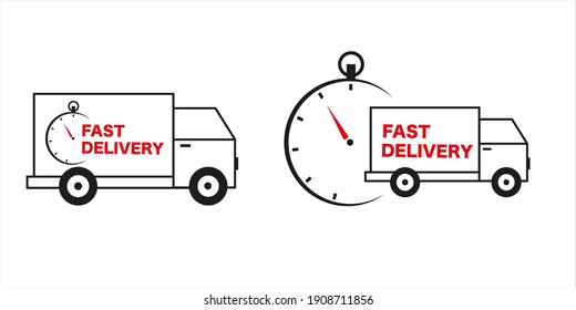 
two fast delivery truck image