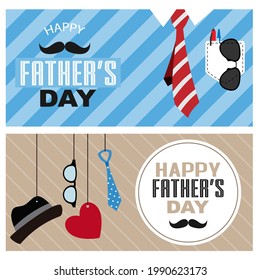 Two father's day banners. Men's clothing and accessories