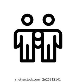 Two fathers family. Editable stroke vector icon.
