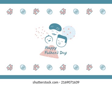 Two fathers and their babies celebrate Father's Day.Vector illustration for graphic design, website design.