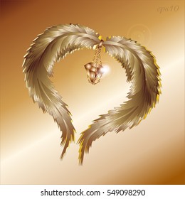 Two feather and diamond
Abstract valentine celebration author design heart glint jewel chain flying love the romanticism style two wing vector illustration eps10 stock