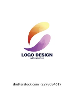 Two feather logo design and illustration