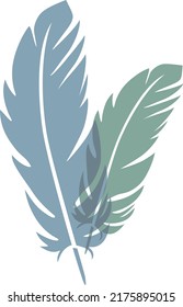 Two feathers isolated on white. Vector