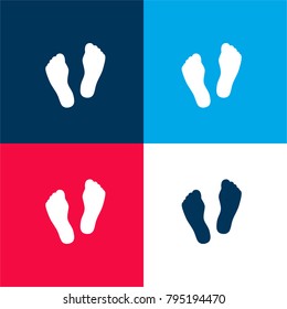Two Feet four color material and minimal icon logo set in red and blue