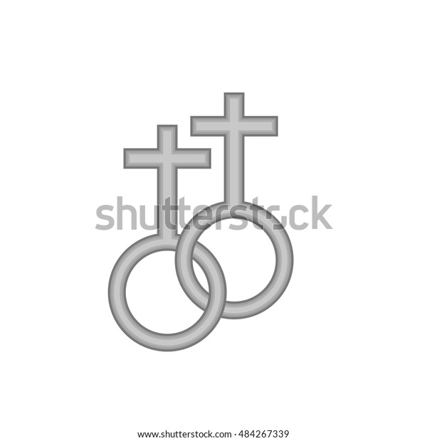 Two Female Gender Symbols Icon Black Stock Vector Royalty Free