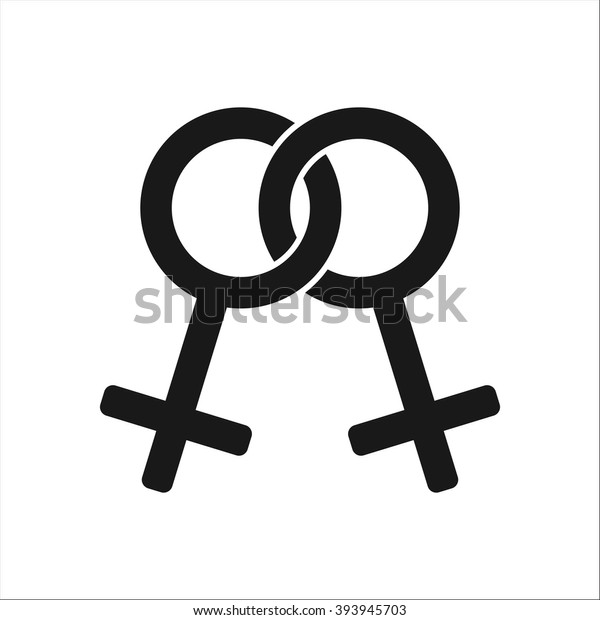 Two Female Lesbian Love Gender Symbols Stock Vector Royalty Free