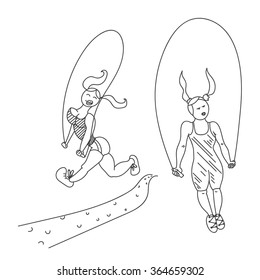 Two female rope jumpers