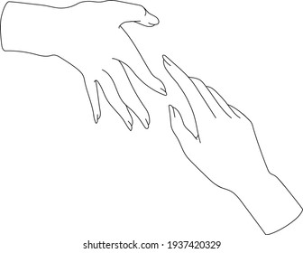 Two feminine hands almost touching