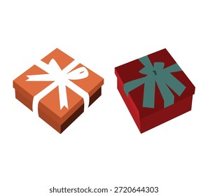 Zwei festliche Geschenkboxen mit Bändern, perfekt für Feiern und Feiertage Illustration Design