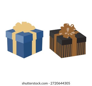 Two festive gift boxes with ribbons, perfect for celebrations and holidays illustration Design
