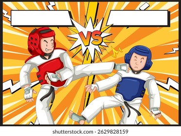 Two fighters in action with dynamic energy