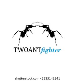 Two Fighting Ants Logo Vector in Black