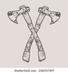 Dos ejes de lucha de Vikings - Línea de salida - ilustración vectorial