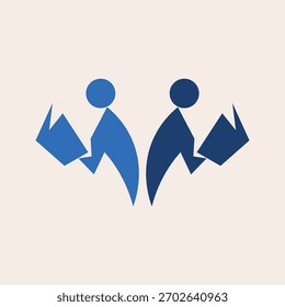 Dos figuras leyendo libros personas aprendiendo