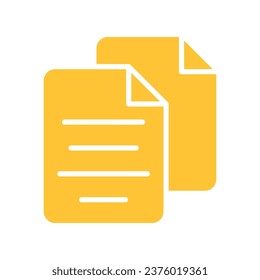 Two files line icon. Information, folder, document, work, computer, saving. Vector color icon on a white background for business and advertising.