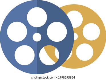 Two film strips, illustration, on a white background.