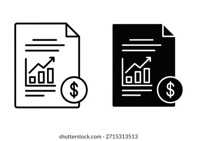 Zwei Finanzberichte mit Grafiken und Dollarzeichen Dokument