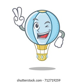 With two finger air balloon character cartoon