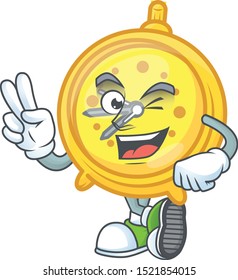 Two finger alarm clock cartoon character with mascot