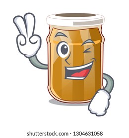 Two finger almond butter on a cartoon table