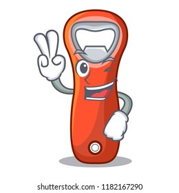 Two finger aluminium bottle opener for design cartoon