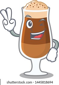 Two finger americano cafe isolated with the mascot