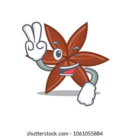 Two finger anise character cartoon style