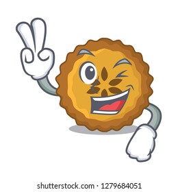 Two finger apple pie on a cartoon table