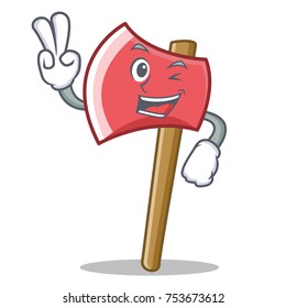 Two finger axe character cartoon style vector illustration