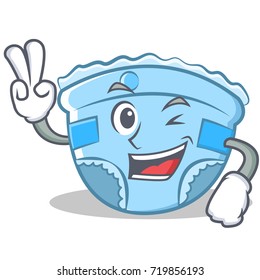 Two finger baby diaper character cartoon