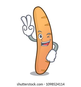 Two finger baguette character cartoon style