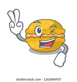 Two finger banana macarons cake shape a cartoon