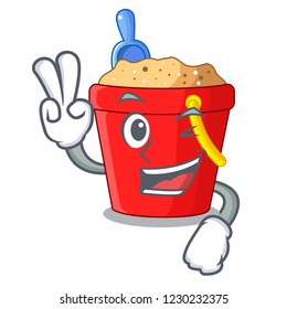 Two finger beach bucket shape the fun character