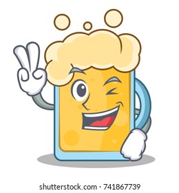 Two finger beer character cartoon style