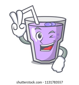 Two finger berry smoothie character cartoon