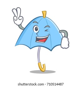 Two finger blue umbrella character cartoon